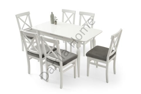 Damla Masa Sandalye Takımı - Beyaz