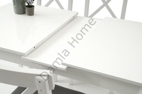 Damla Masa Sandalye Takımı - Beyaz