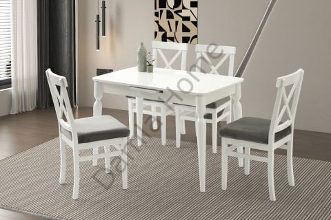 Damla Masa Sandalye Takımı - Beyaz