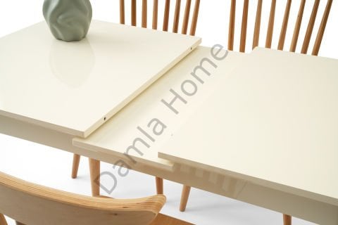 Damla Masa Sandalye Takımı - Ekru/Naturel