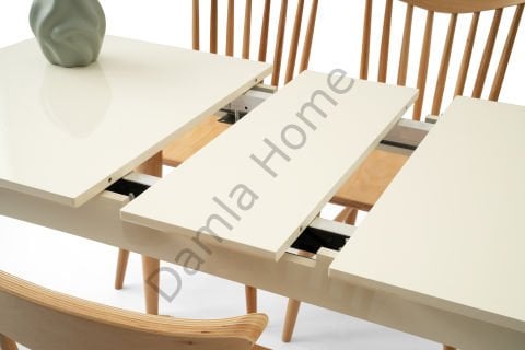 Damla Masa Sandalye Takımı - Ekru/Naturel