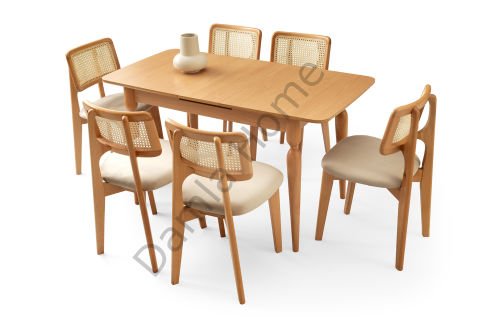 Damla Masa Sandalye Takımı - Kayın/Naturel