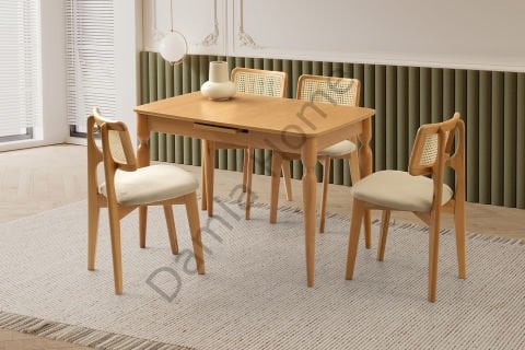 Damla Masa Sandalye Takımı - Kayın/Naturel