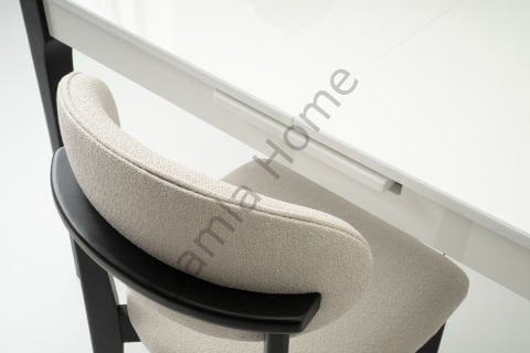 Paris Masa Sandalye Takımı - Beyaz/Siyah