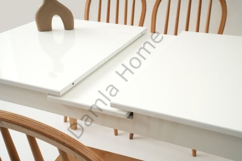 Paris Masa Sandalye Takımı - Beyaz/Naturel