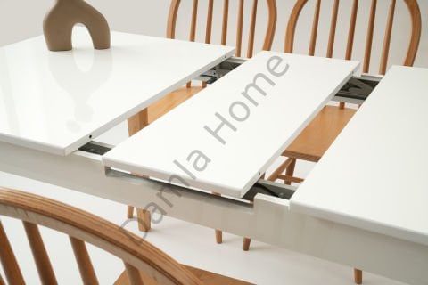 Paris Masa Sandalye Takımı - Beyaz/Naturel