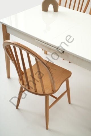 Paris Masa Sandalye Takımı - Beyaz/Naturel