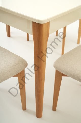 Paris Masa Sandalye Takımı - Ekru/Naturel