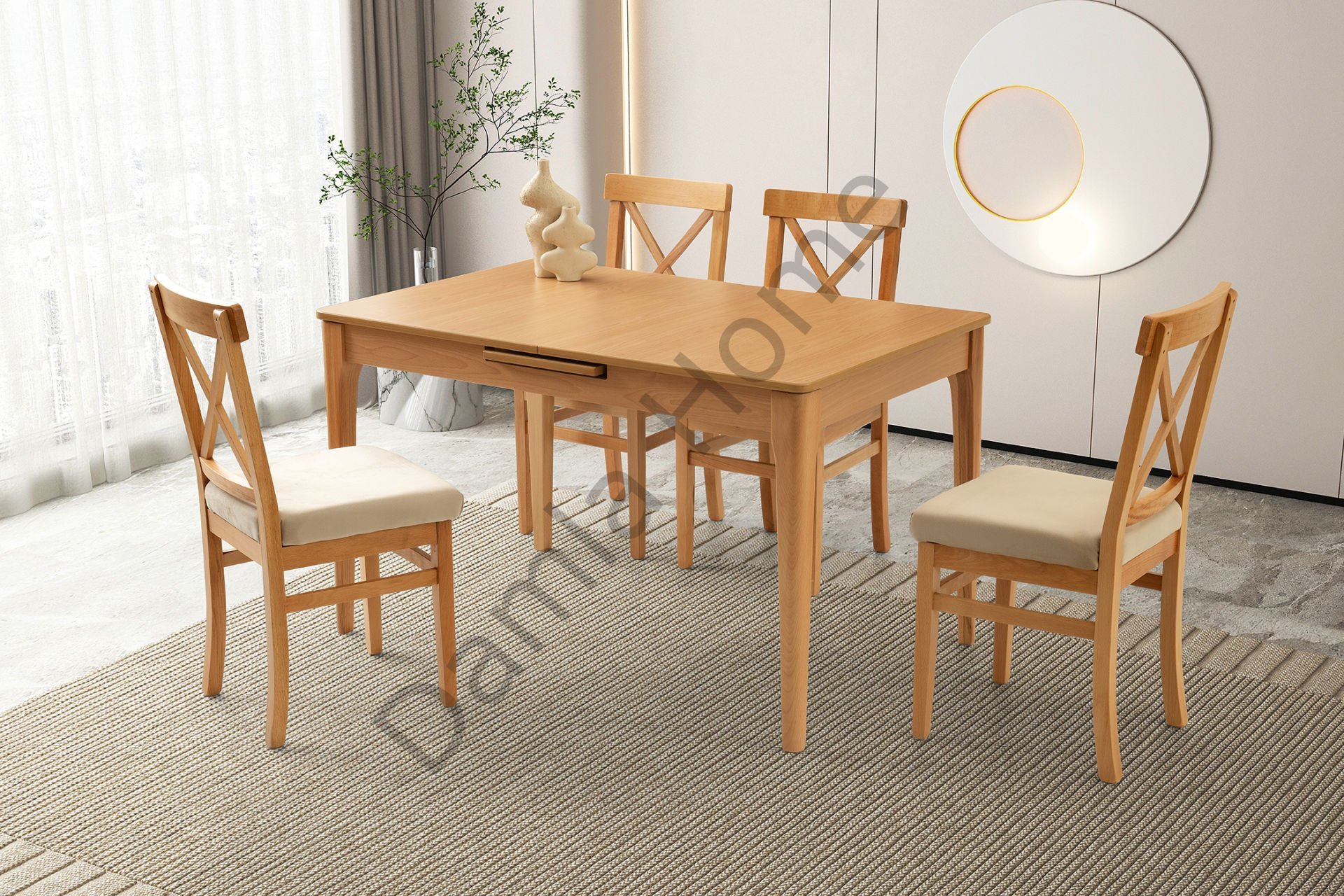 Paris Masa Sandalye Takımı - Kayın/Naturel