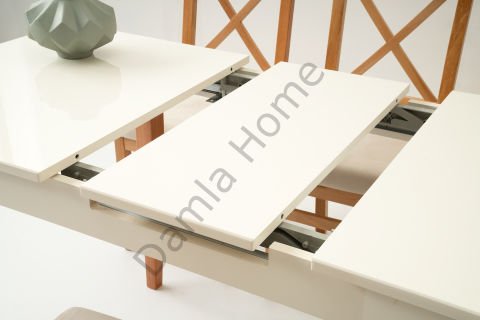 Göksu Masa Sandalye Takımı - Ekru/Naturel