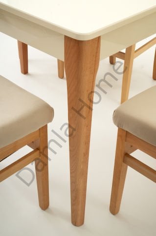 Göksu Masa Sandalye Takımı - Ekru/Naturel