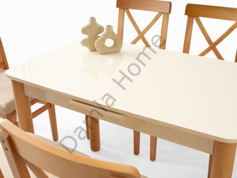 Ares Masa Sandalye Takımı - Ekru/Naturel