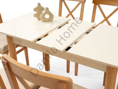 Ares Masa Sandalye Takımı - Ekru/Naturel