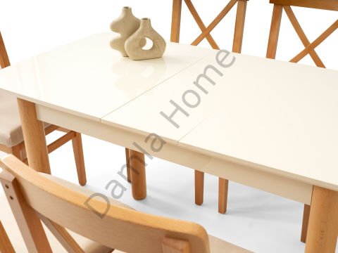 Ares Masa Sandalye Takımı - Ekru/Naturel