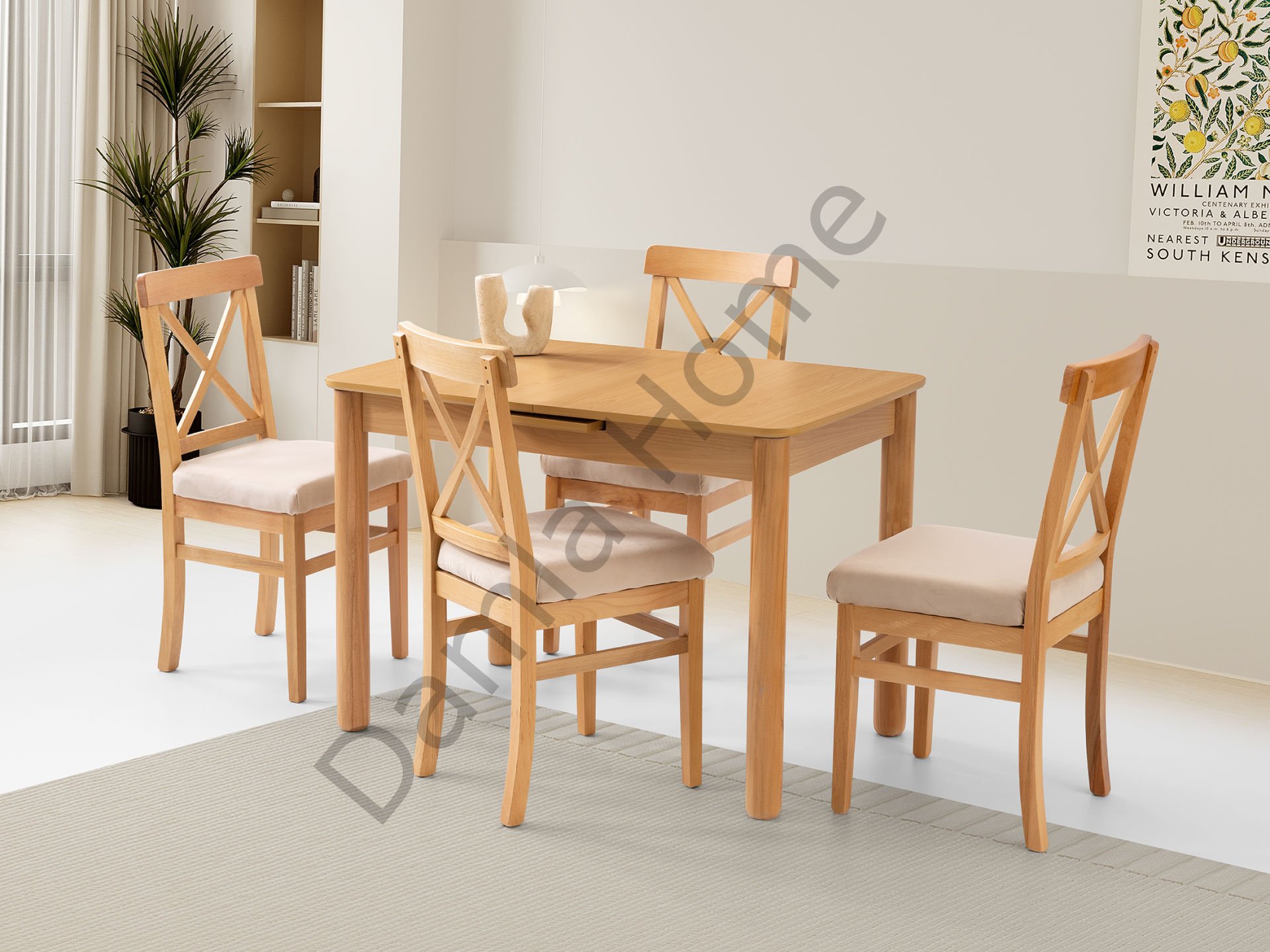 Ares Masa Sandalye Takımı - Kayın/Naturel