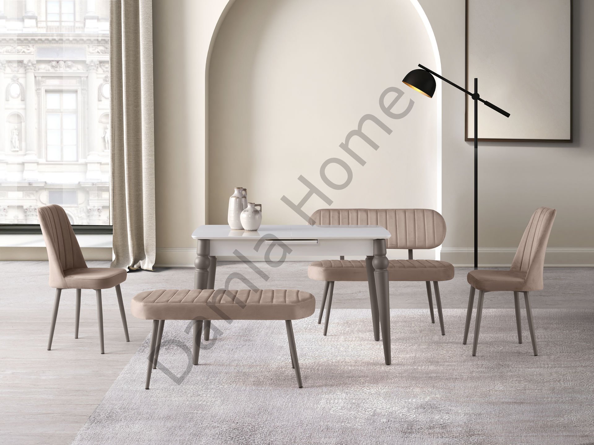 Soft Bank Takımı - Ekru/Cappucino/Kahve