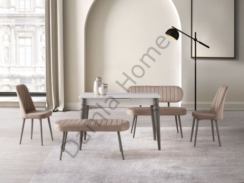 Soft Bank Takımı - Ekru/Cappucino/Kahve