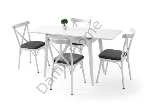 Nilüfer Masa Sandalye Takımı - Beyaz