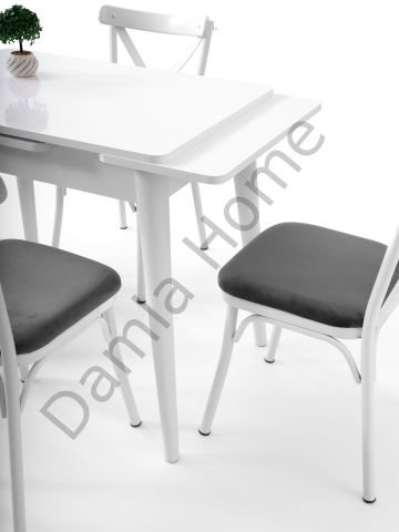 Nilüfer Masa Sandalye Takımı - Beyaz
