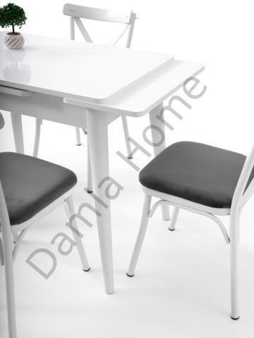 Nilüfer Masa Sandalye Takımı - Beyaz