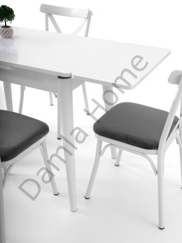 Nilüfer Masa Sandalye Takımı - Beyaz