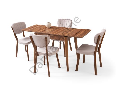 Nilüfer Masa Sandalye Takımı - Ceviz