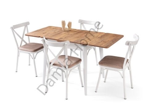 Rüzgar Masa Sandalye Takımı - Çam/Beyaz