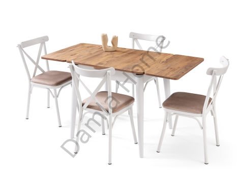 Rüzgar Masa Sandalye Takımı - Çam/Beyaz