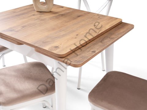 Rüzgar Masa Sandalye Takımı - Çam/Beyaz