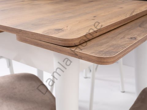 Rüzgar Masa Sandalye Takımı - Çam/Beyaz