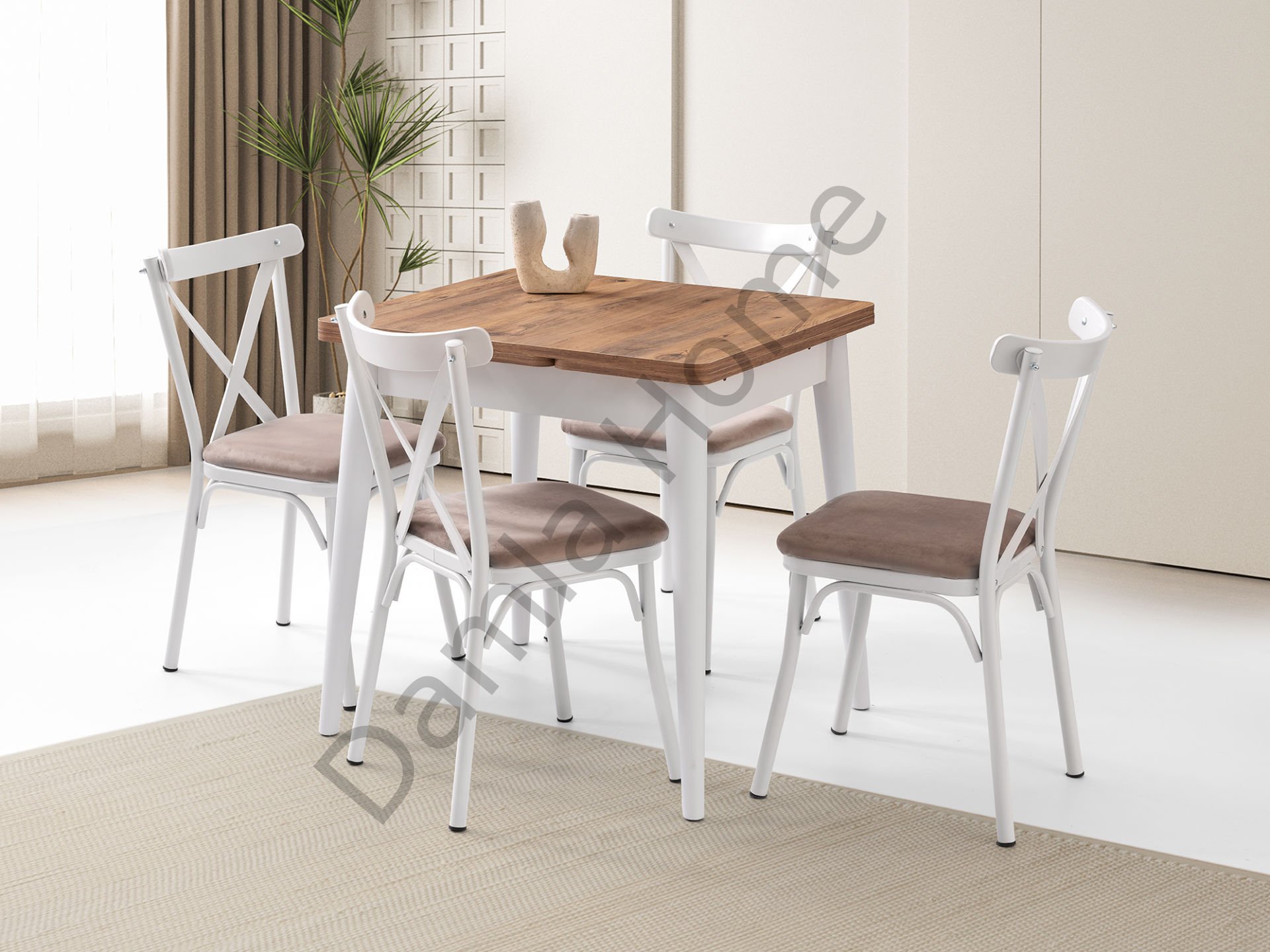 Rüzgar Masa Sandalye Takımı - Çam/Beyaz