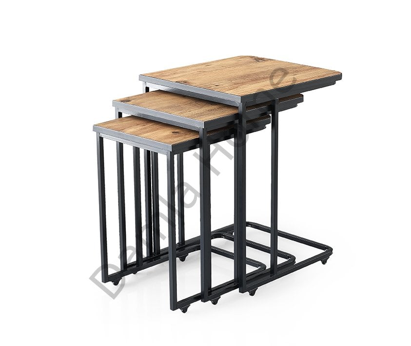 C Zigon Sehpa - Çam/Siyah