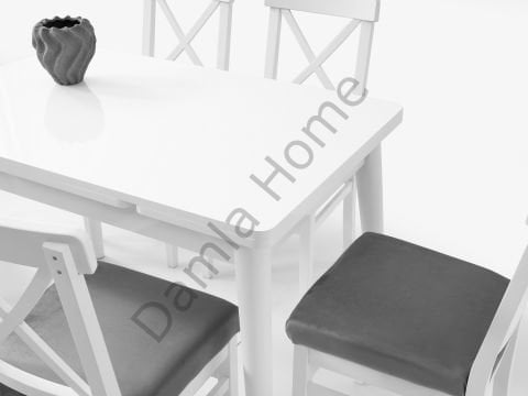 Ece Masa Sandalye Takımı - Beyaz