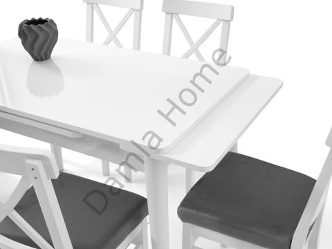 Ece Masa Sandalye Takımı - Beyaz