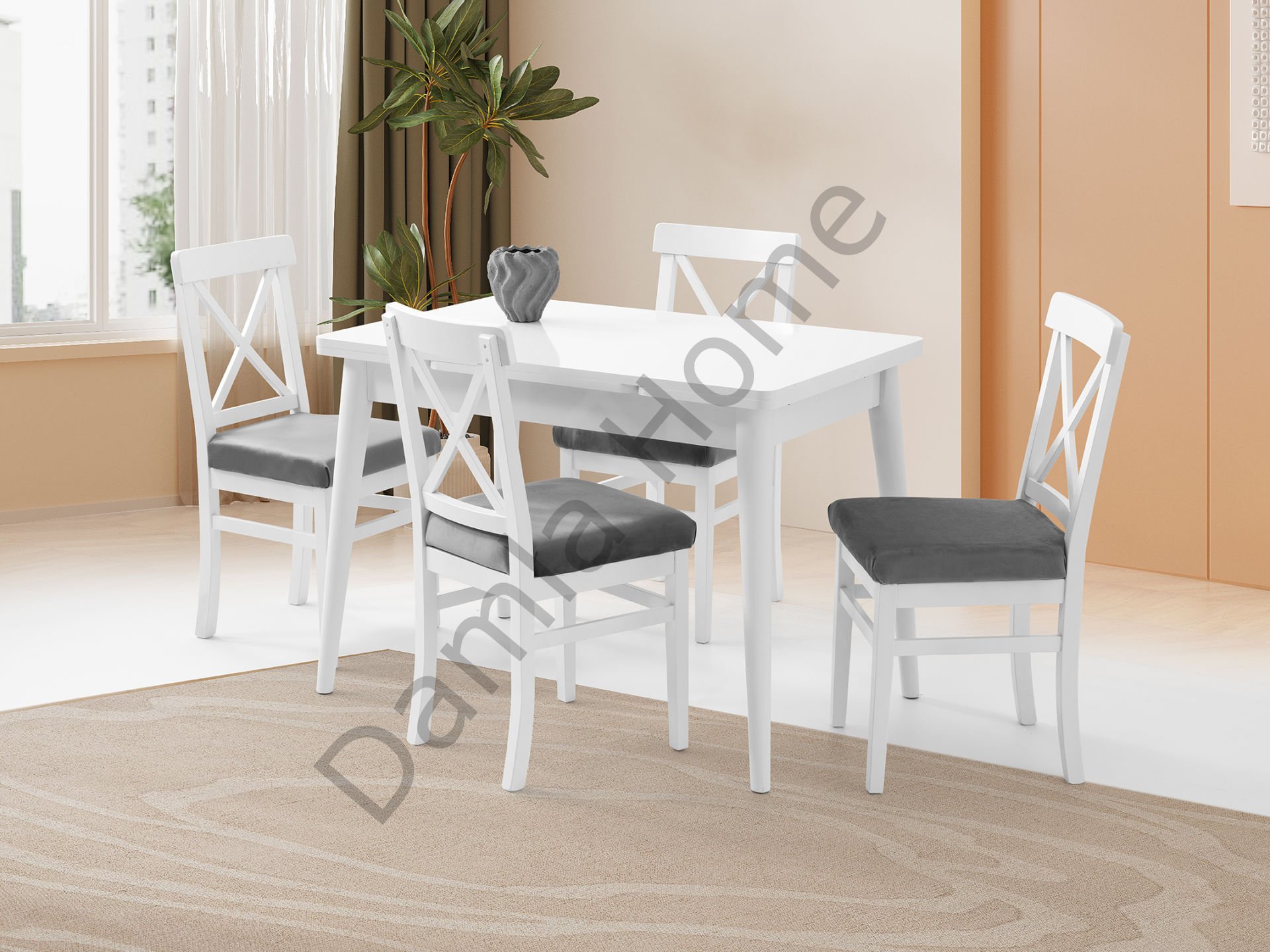 Ece Masa Sandalye Takımı - Beyaz