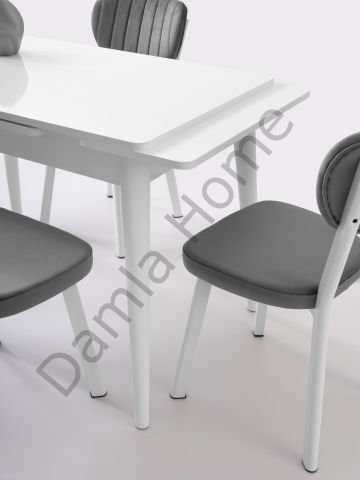 Ece Masa Sandalye Takımı - Beyaz