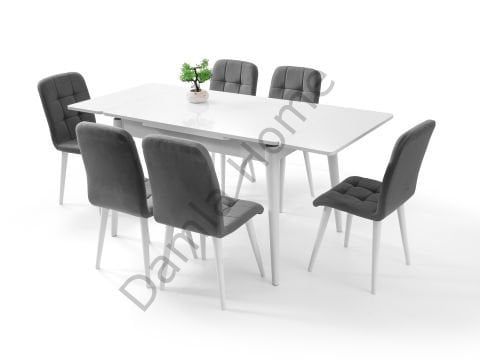 Burgaz Masa Sandalye Takımı - Beyaz