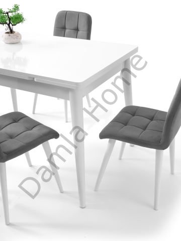 Burgaz Masa Sandalye Takımı - Beyaz
