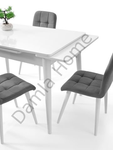 Burgaz Masa Sandalye Takımı - Beyaz