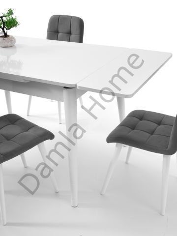 Burgaz Masa Sandalye Takımı - Beyaz