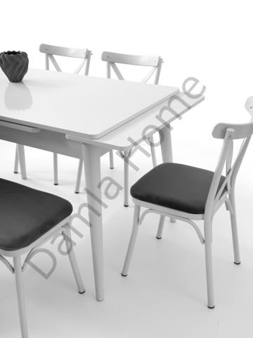 Burgaz Masa Sandalye Takımı - Beyaz