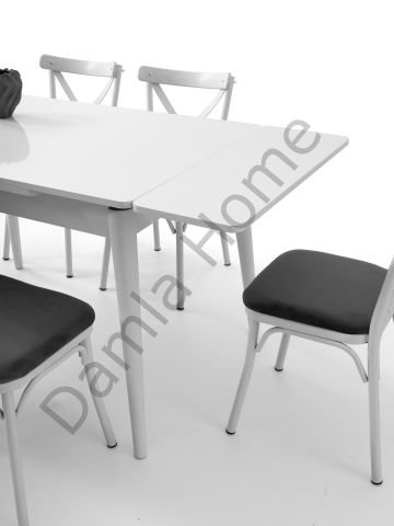 Burgaz Masa Sandalye Takımı - Beyaz