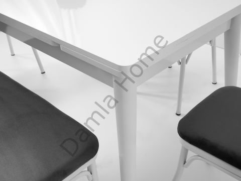 Burgaz Masa Sandalye Takımı - Beyaz