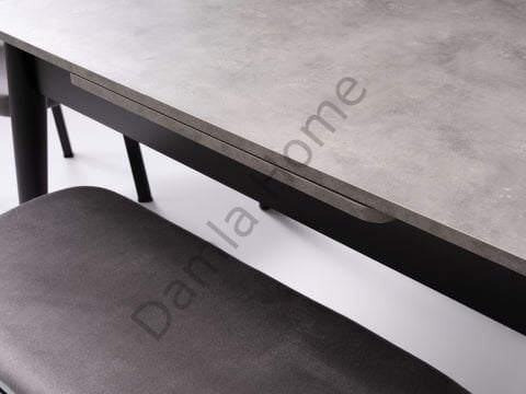 Burgaz Masa Sandalye Takımı - Gri/Siyah