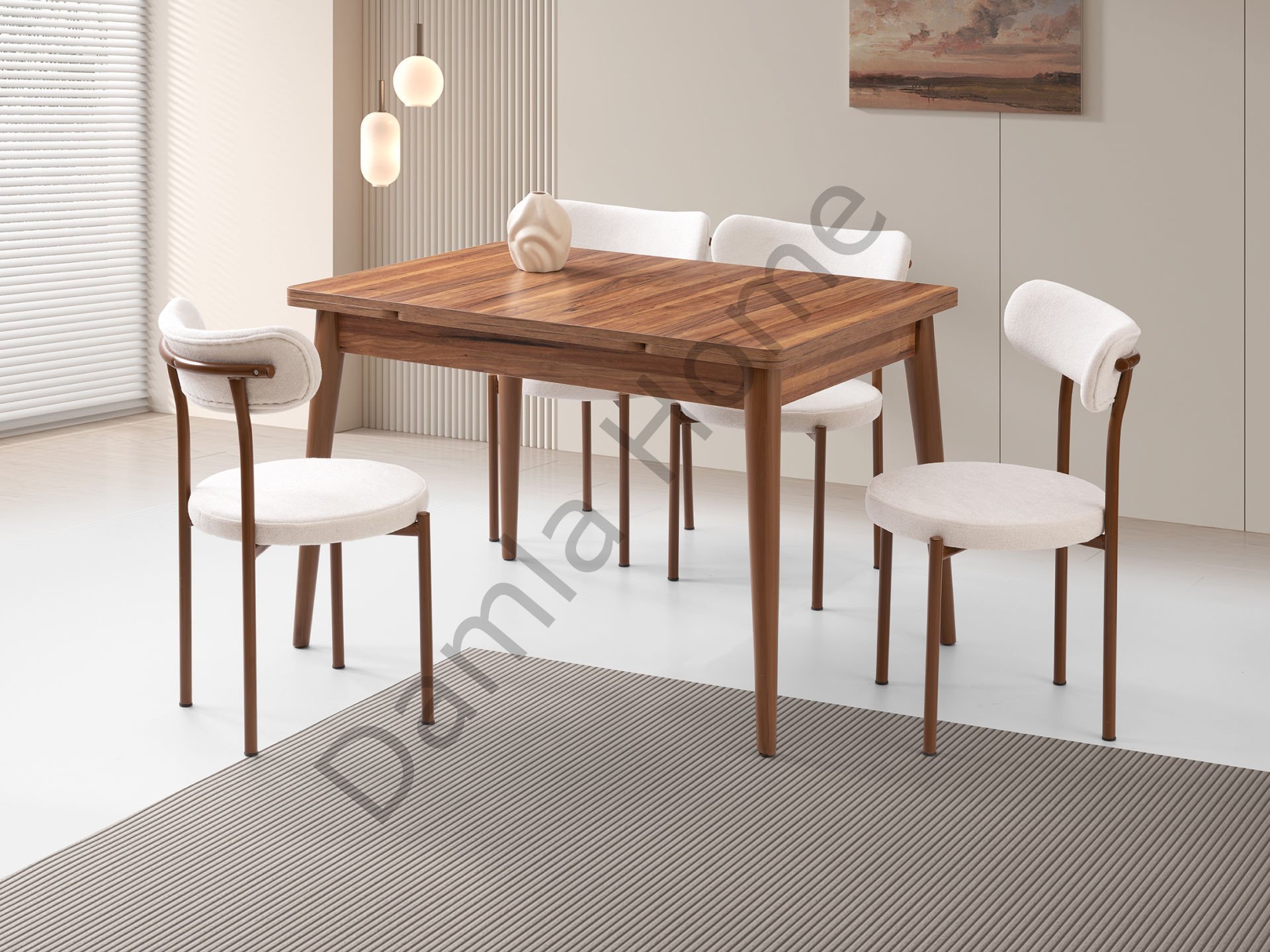 Burgaz Masa Sandalye Takımı - Ceviz