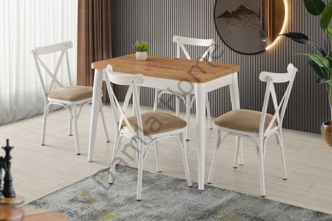 Rüya Masa Sandalye Takımı - Çam/Beyaz