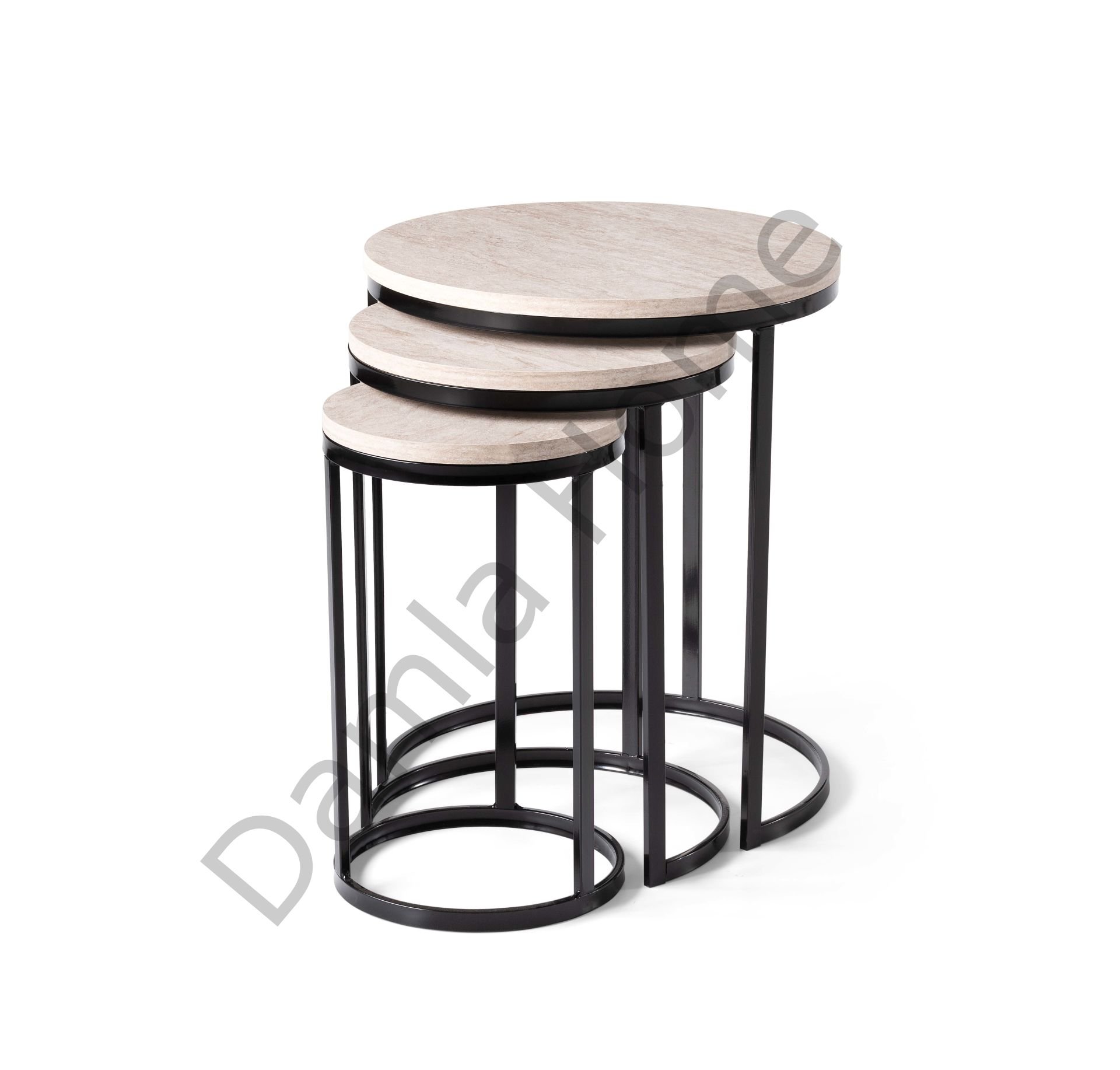 Sedef Zigon Sehpa - Siyah/Traverten