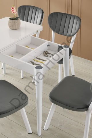 Rüya Masa Sandalye Takımı - Beyaz