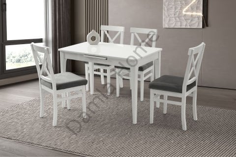 Göksu Masa Sandalye Takımı - Beyaz