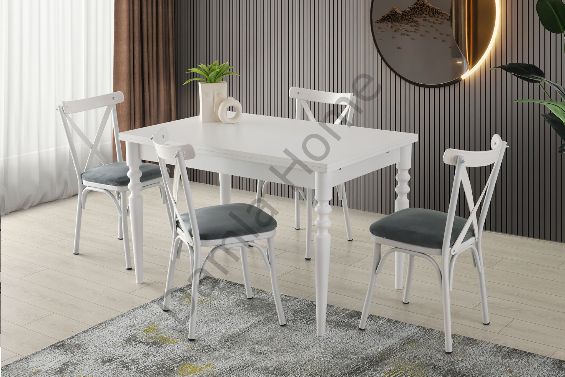 Didim Masa Sandalye Takımı - Beyaz